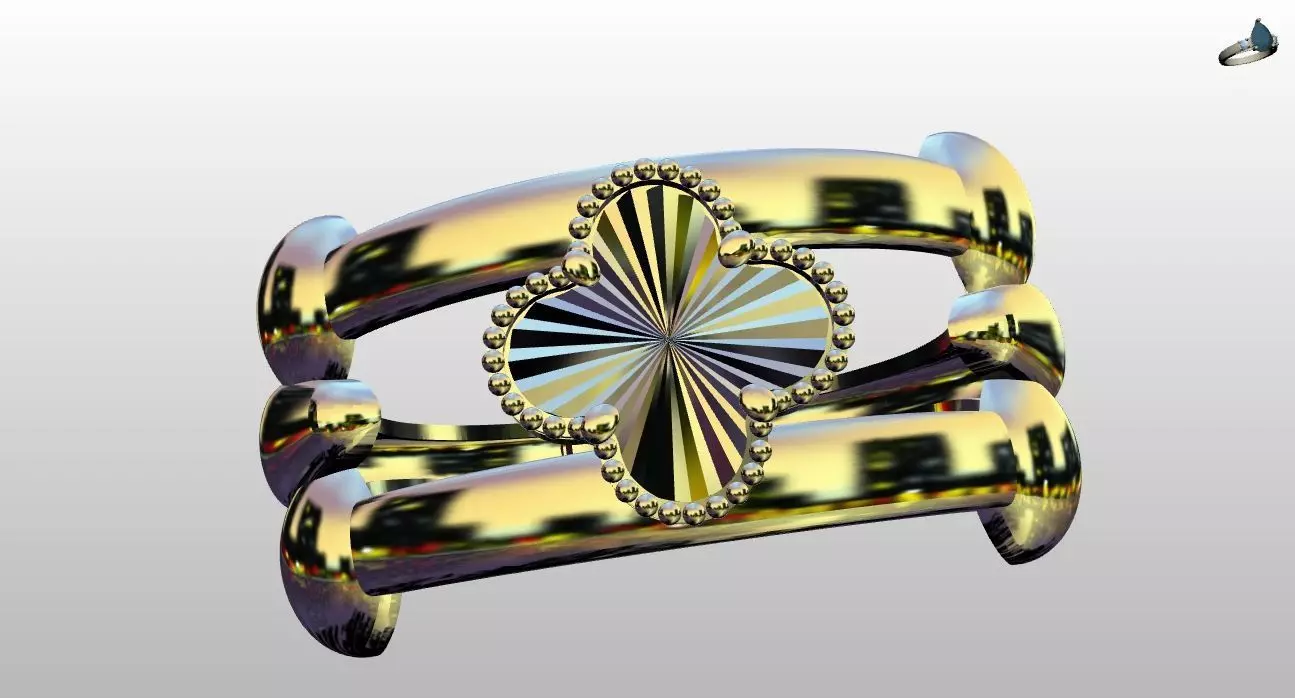 Alhambra gold ring 3D print model