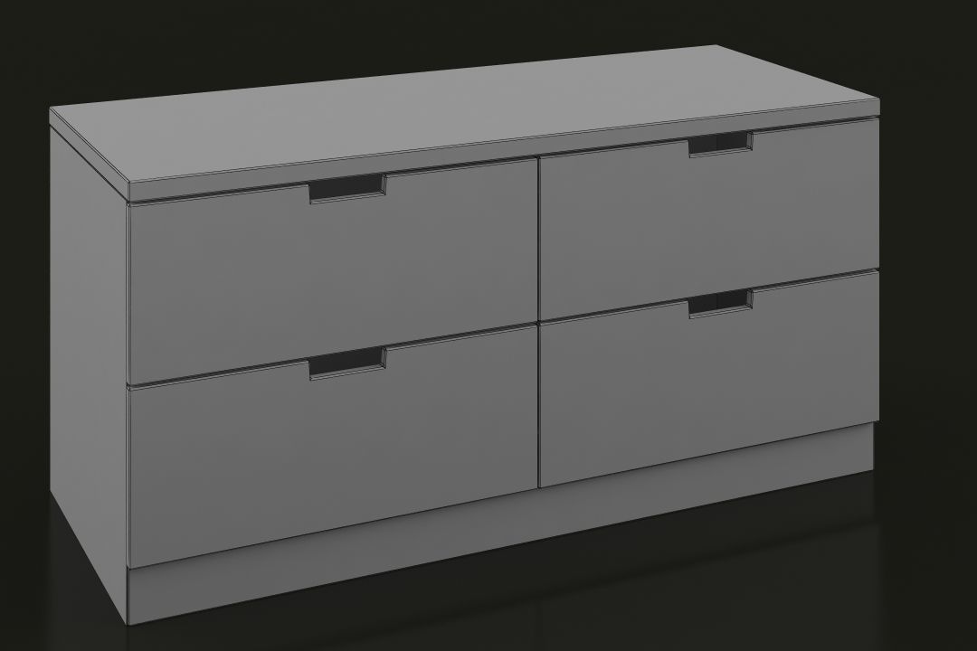 Cabinet SideBoard Storage for Bedroom Low Poly High 3D model_2