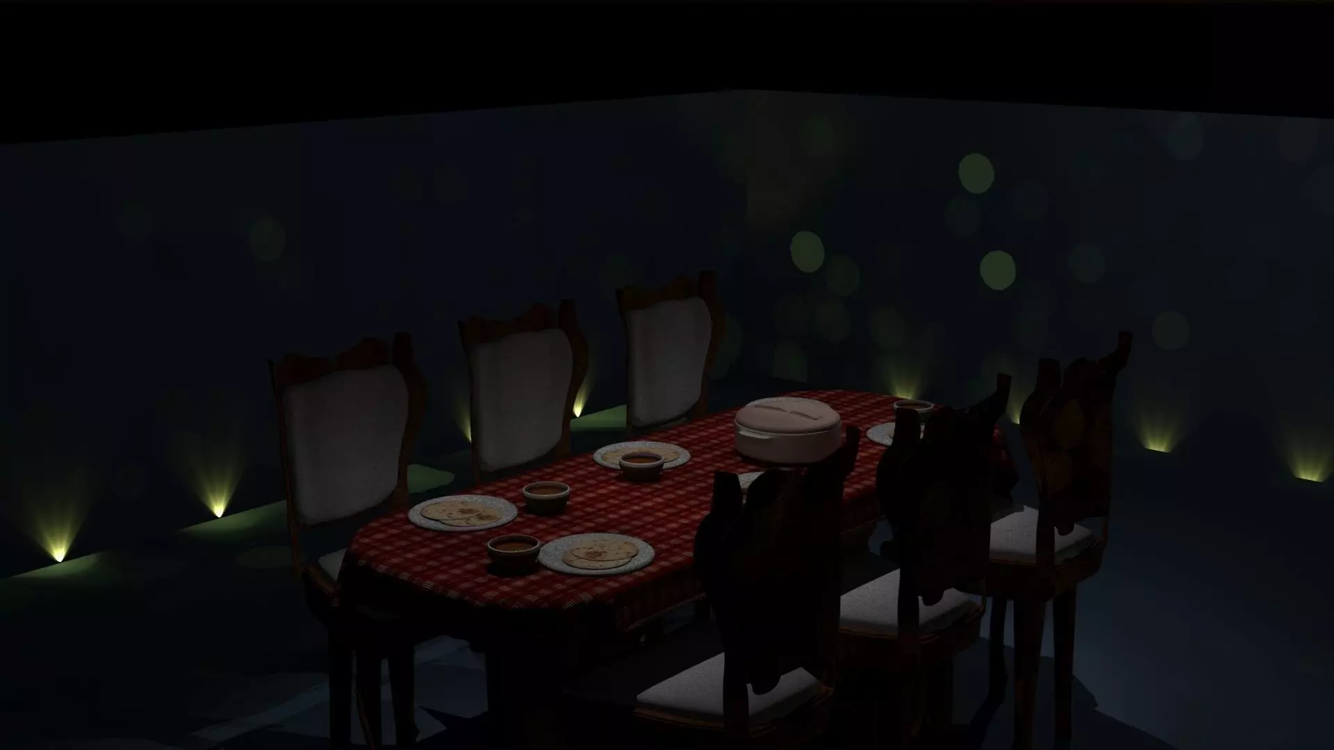 Dinner furniture table 3D model_0