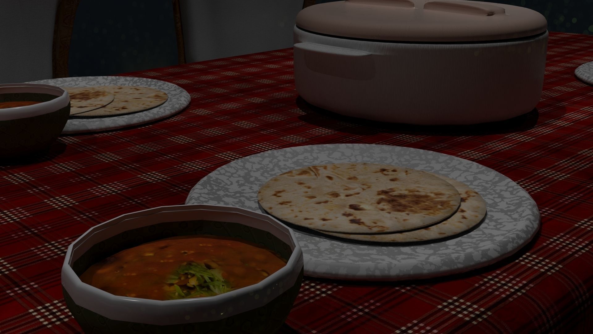 Dinner furniture table 3D model_4