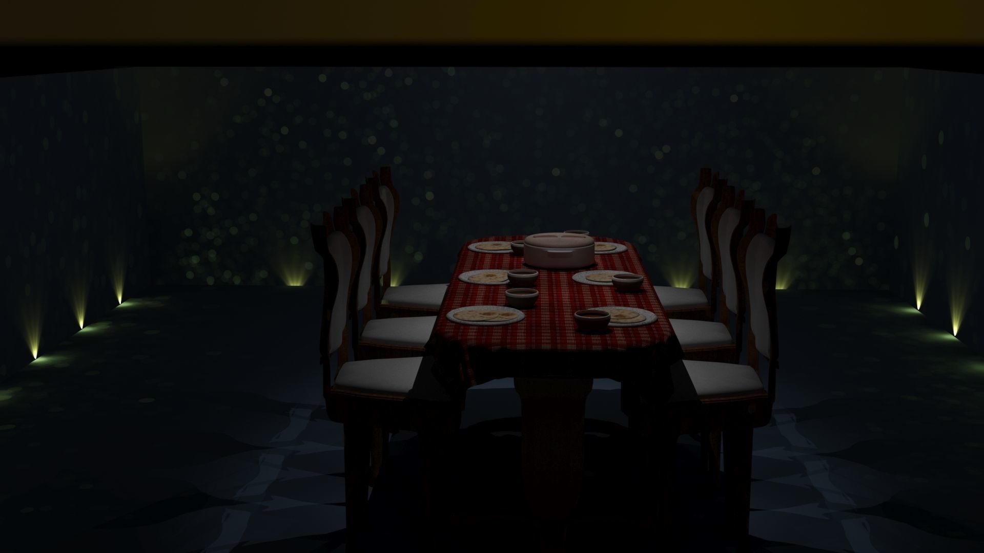 Dinner furniture table 3D model_1