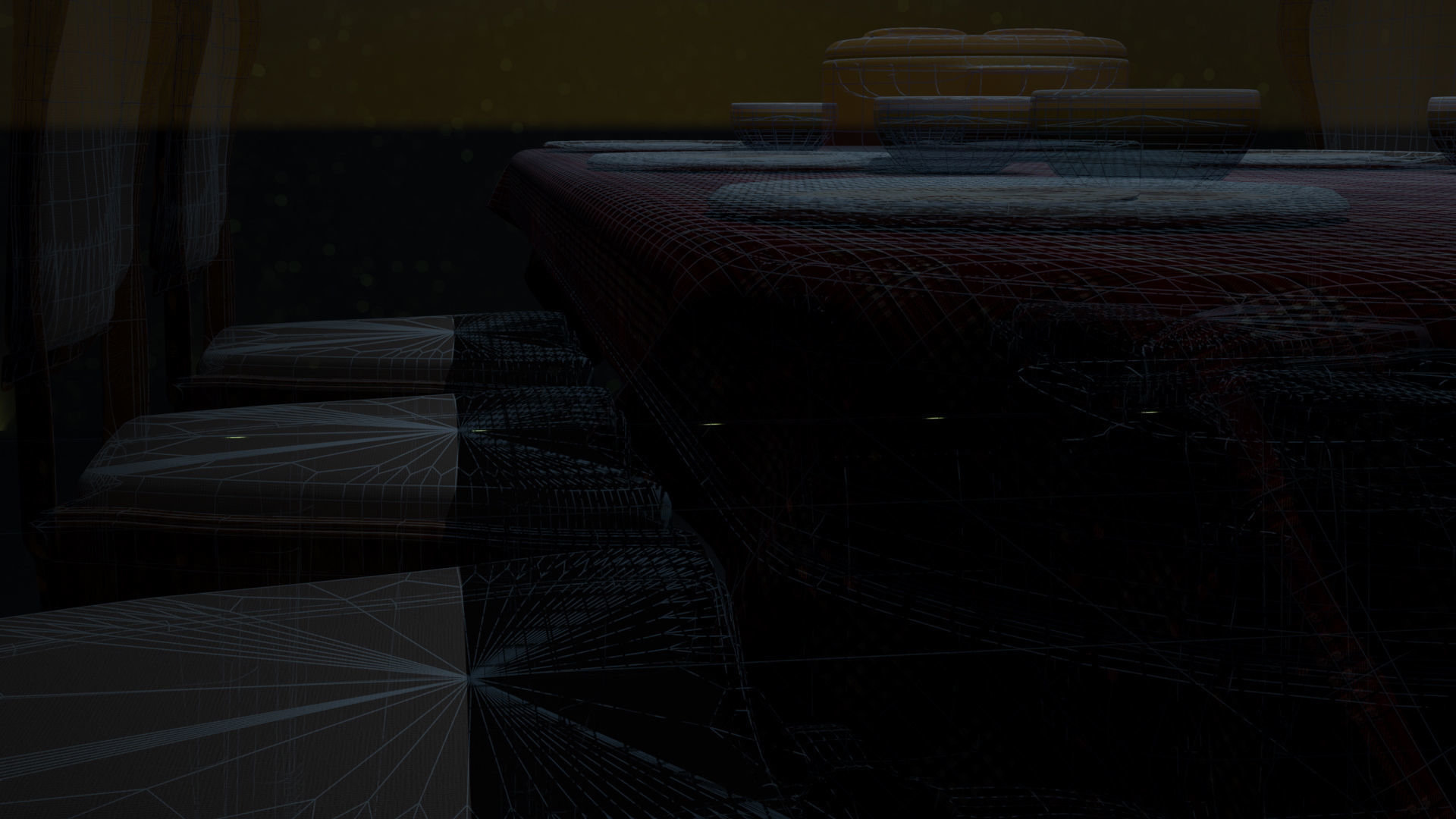 Dinner furniture table 3D model_6