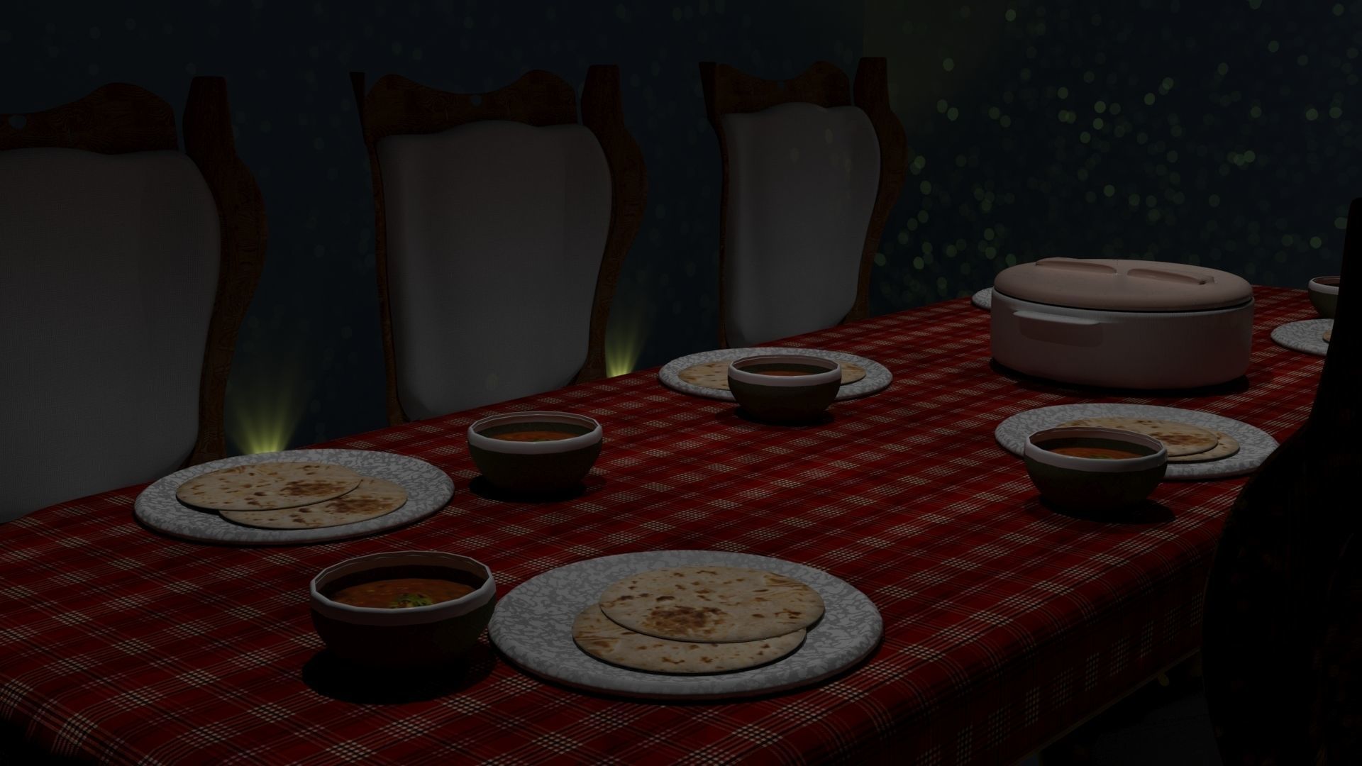 Dinner furniture table 3D model_2