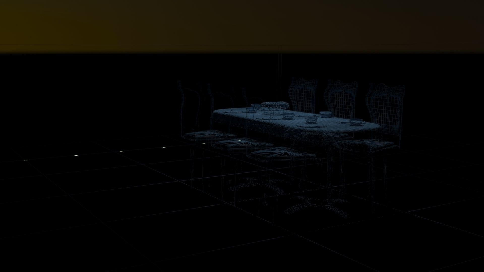 Dinner furniture table 3D model_5