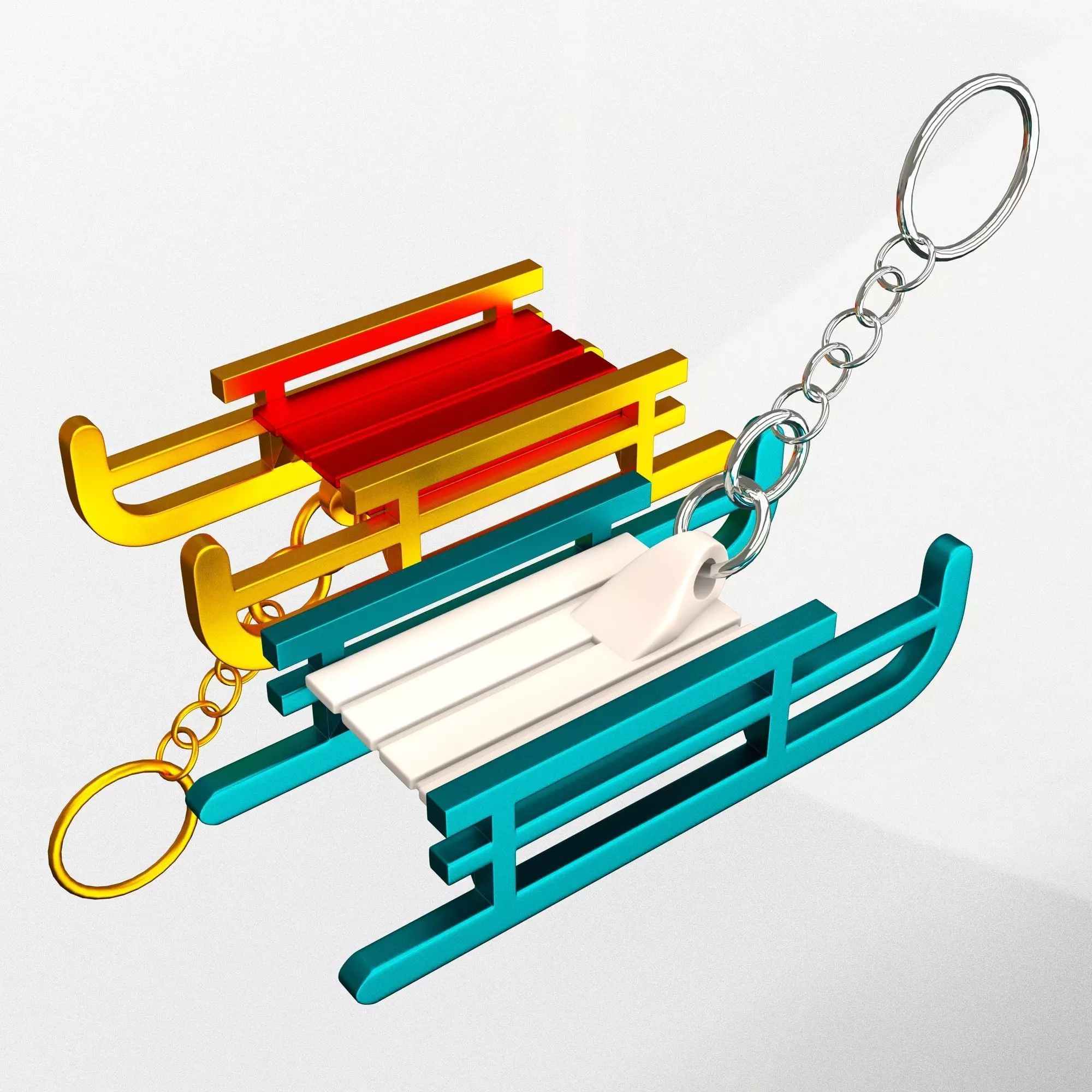 Mini Christmas Sleigh KeyChain 004 3D print model