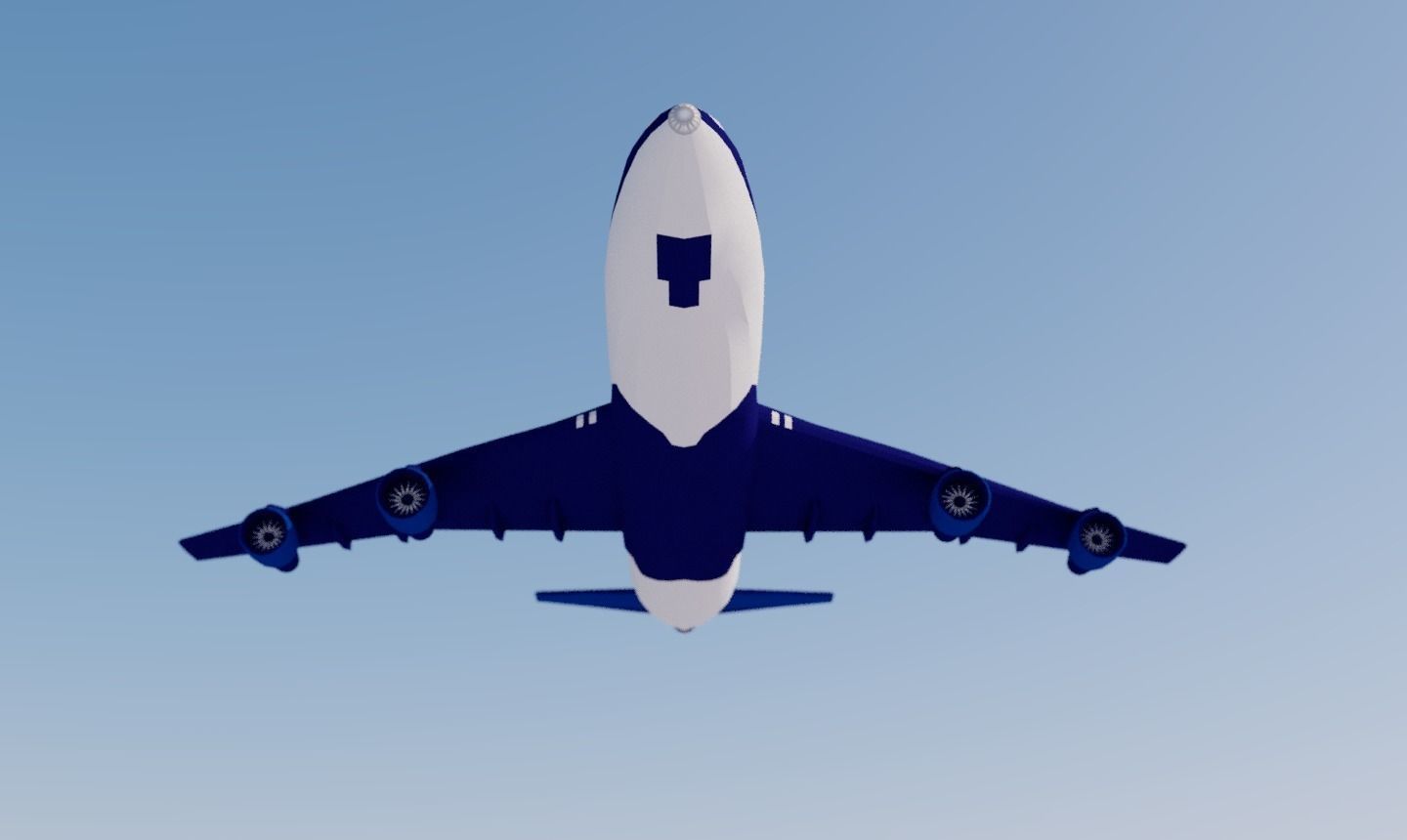 Airliner lowpoly airplane flying in sky Low-poly 3D model_7