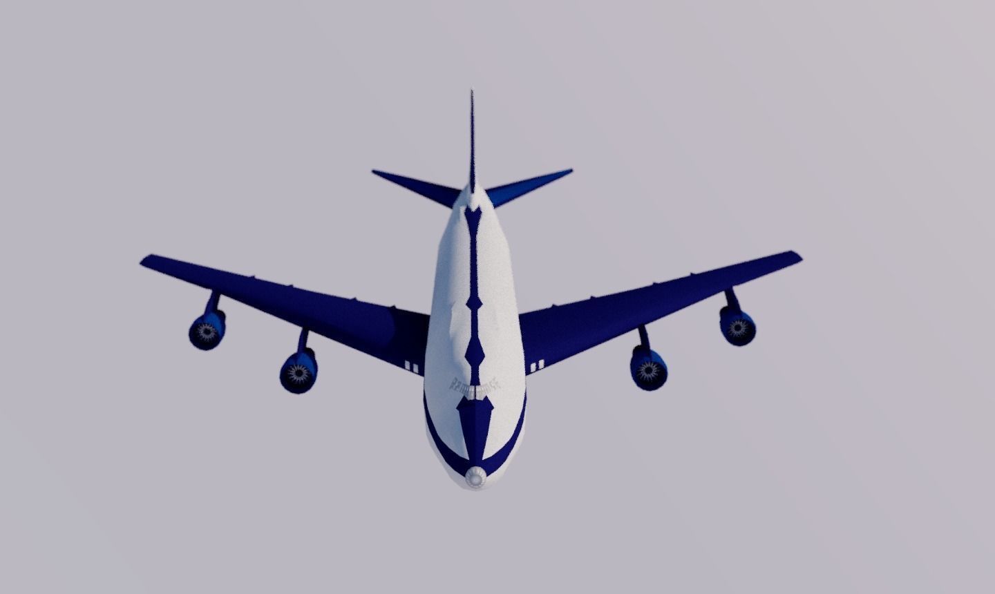 Airliner lowpoly airplane flying in sky Low-poly 3D model_6