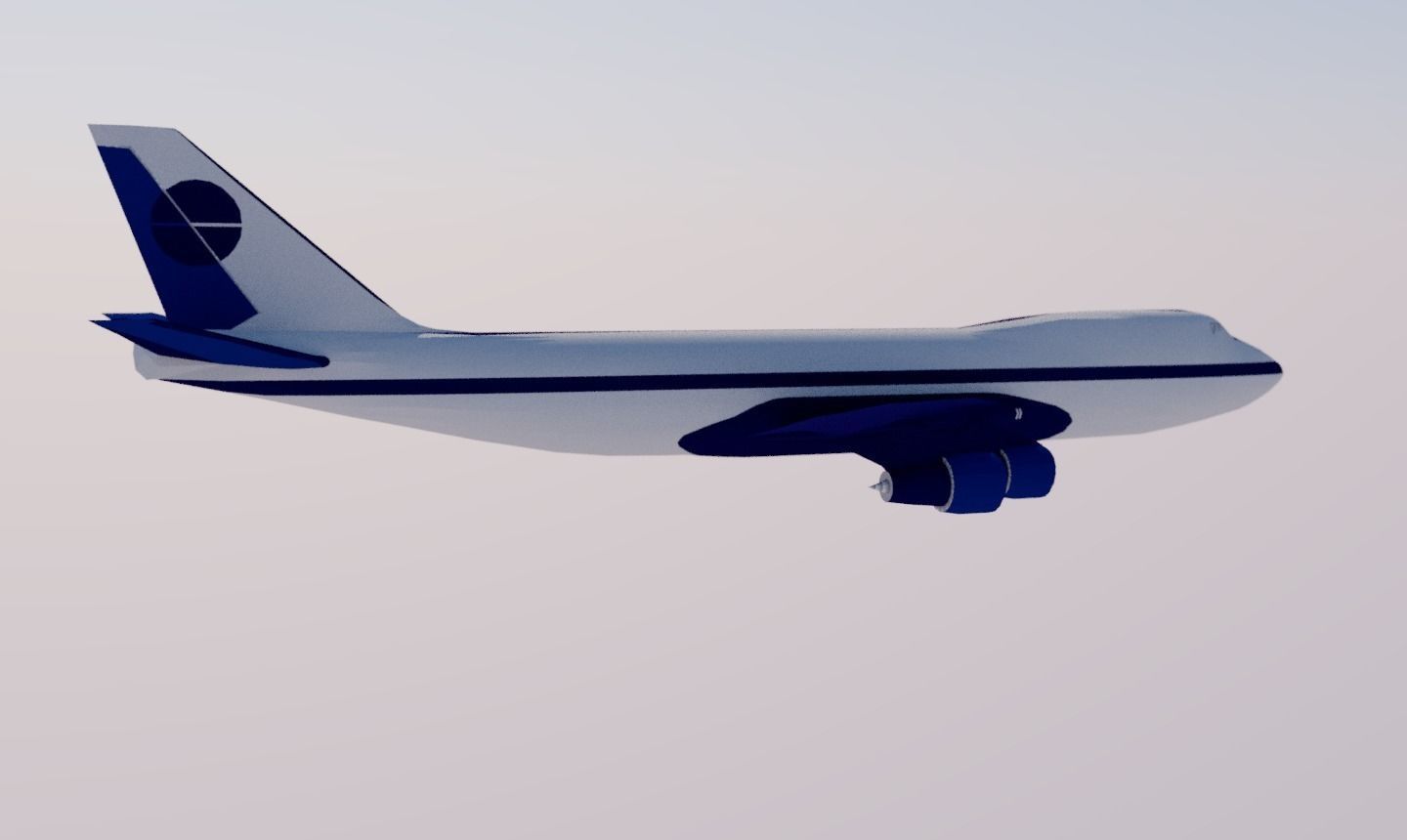 Airliner lowpoly airplane flying in sky Low-poly 3D model_3