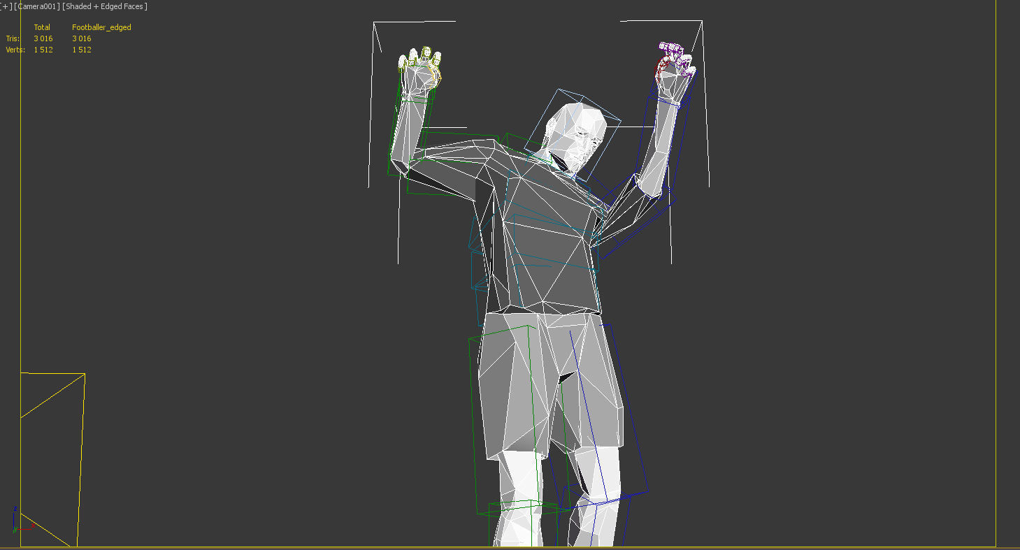 Footballer Edged Rigged Low-poly 3D model_18