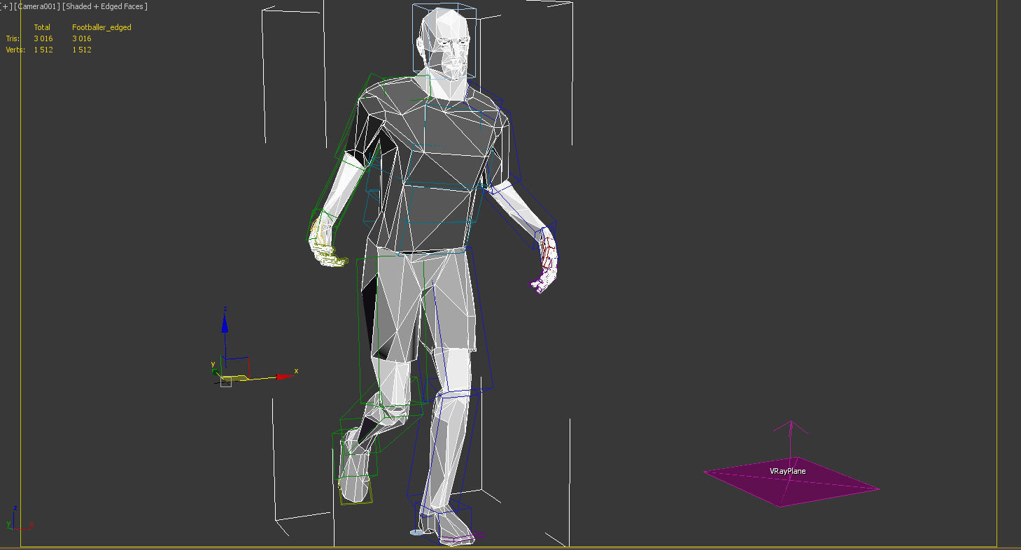 Footballer Edged Rigged Low-poly 3D model_19