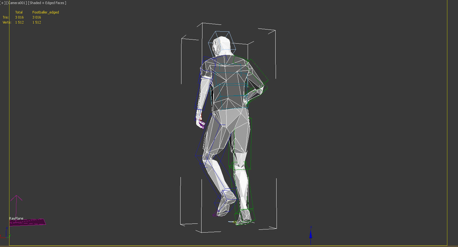 Footballer Edged Rigged Low-poly 3D model_16