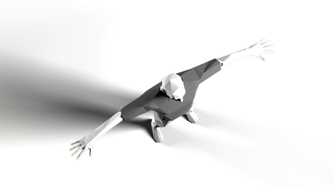 Footballer Edged Rigged Low-poly 3D model_12