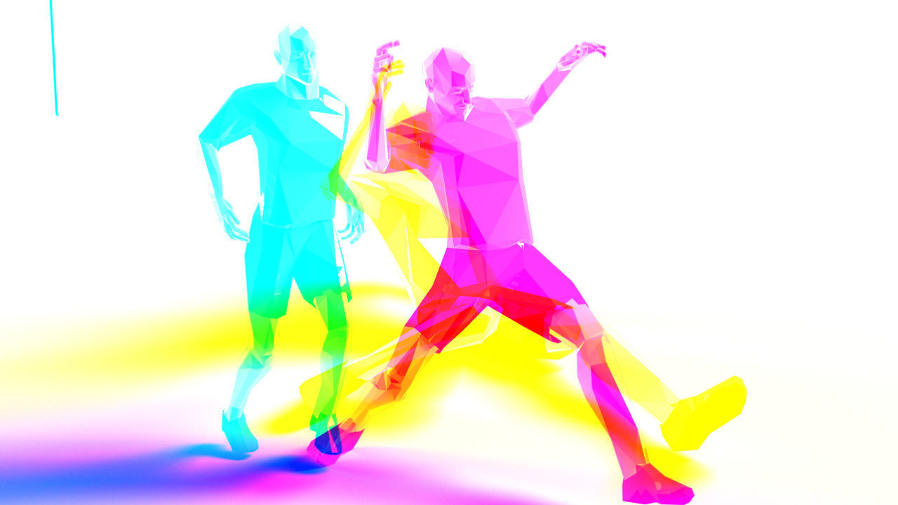 Footballer Edged Rigged Low-poly 3D model_6