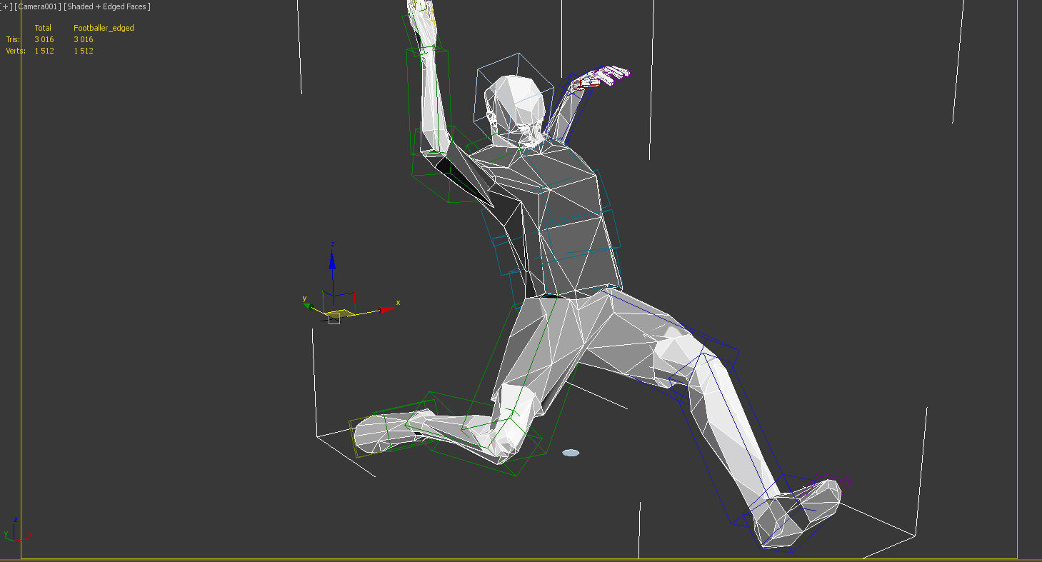 Footballer Edged Rigged Low-poly 3D model_17