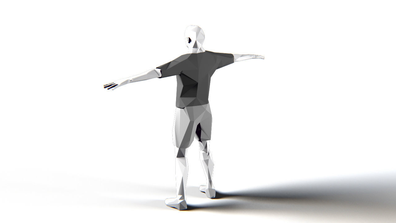 Footballer Edged Rigged Low-poly 3D model_9