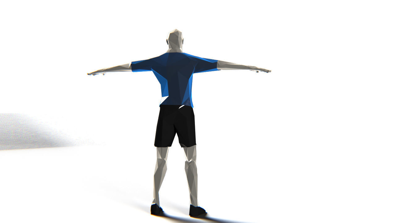 Footballer Edged Rigged Low-poly 3D model_11