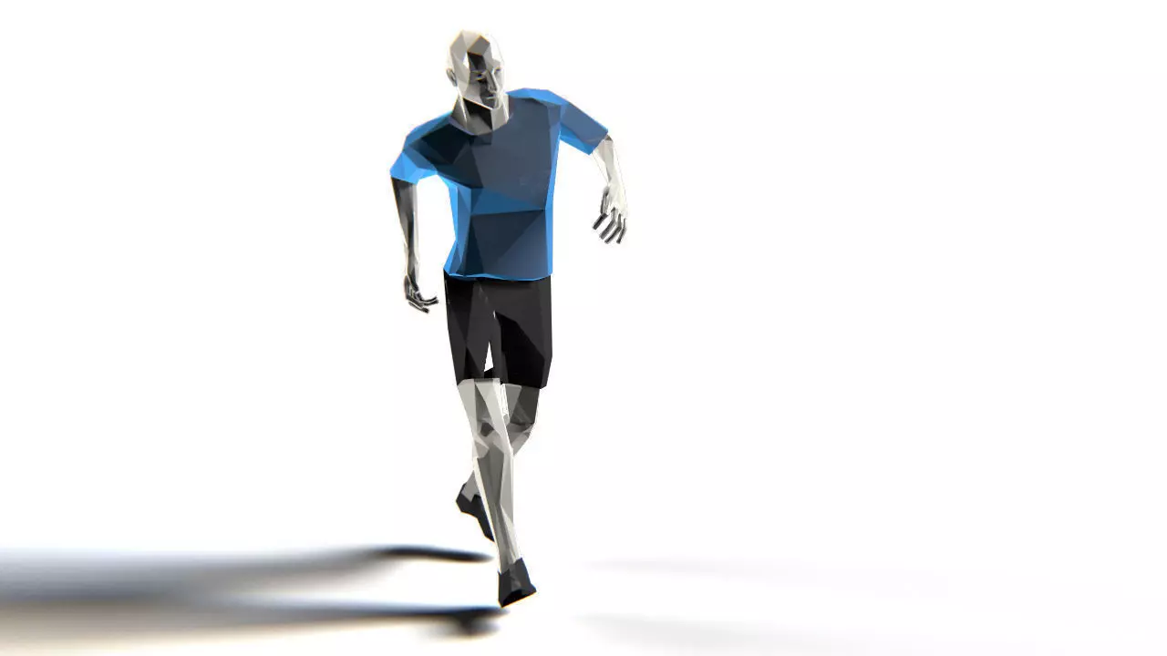 Footballer Edged Rigged Low-poly 3D model_0