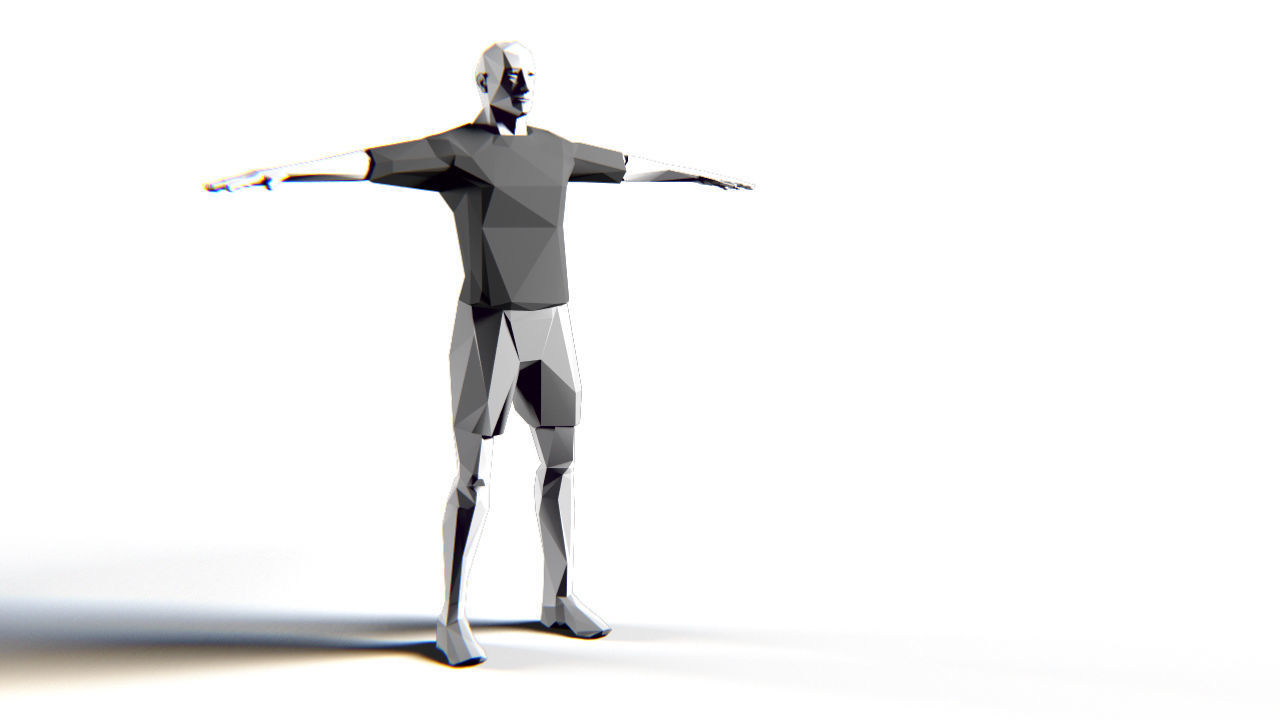 Footballer Edged Rigged Low-poly 3D model_8