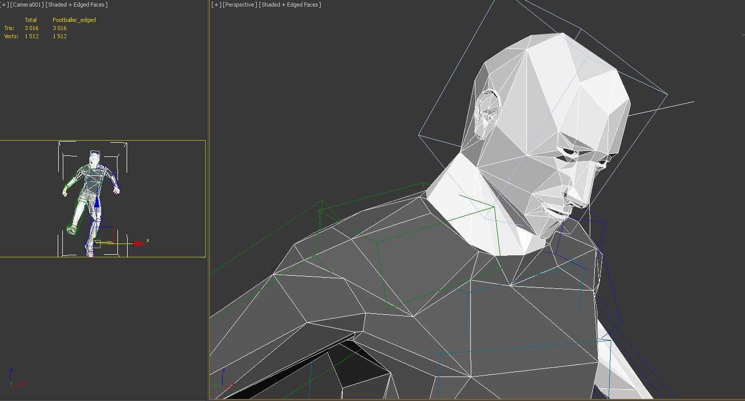 Footballer Edged Rigged Low-poly 3D model_20