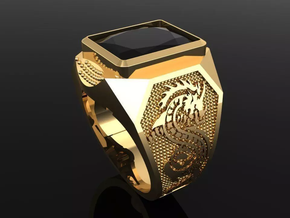 Golden Men Ring 3D print model