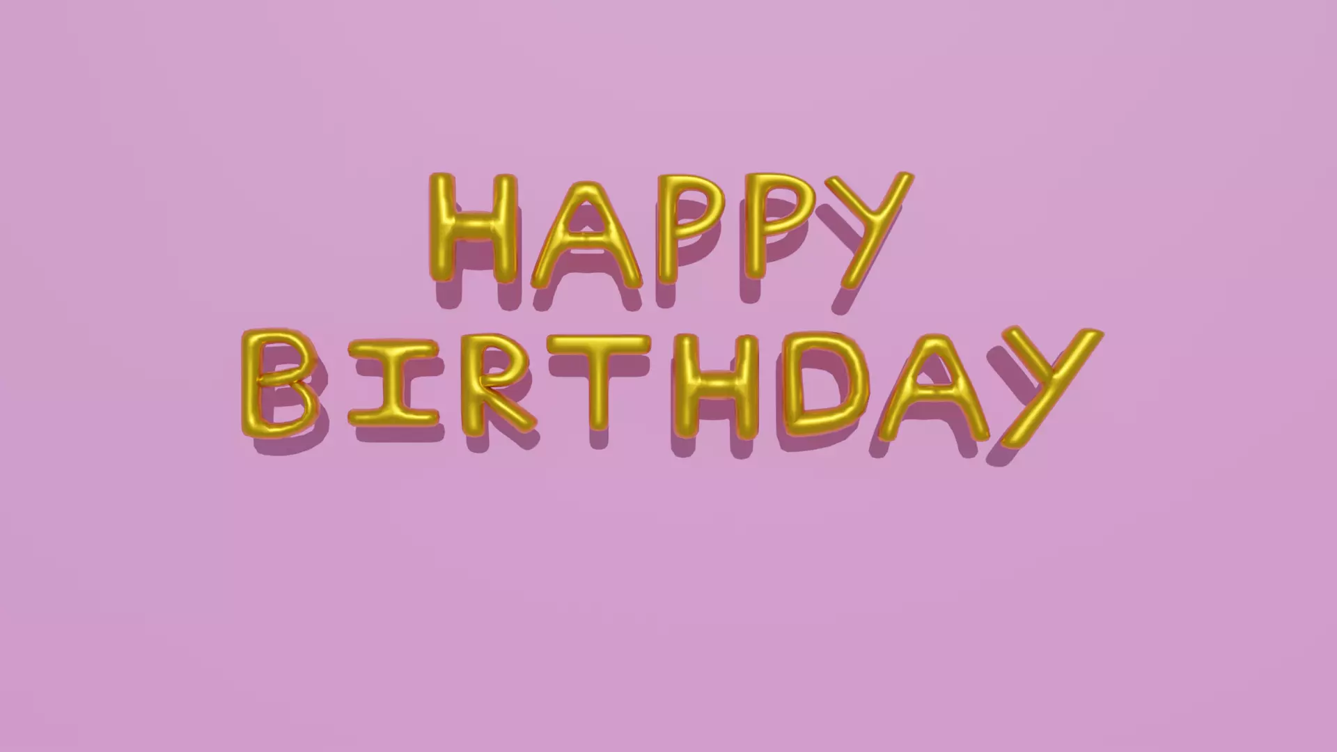 3D Golden Happy Birthday Balloon Letters Party Decoration Low-poly 3D model