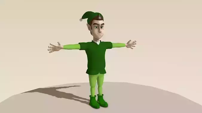 Cartoon Elf rigged - blender only Low-poly 3D model
