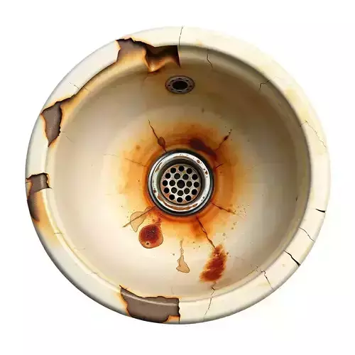 Grungy Rusted Porcelain Sink Basin Low-poly 3D model