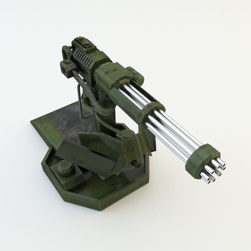 Machine Gun 1 Low-poly 3D model_6