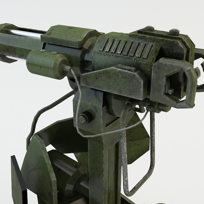 Machine Gun 1 Low-poly 3D model_3