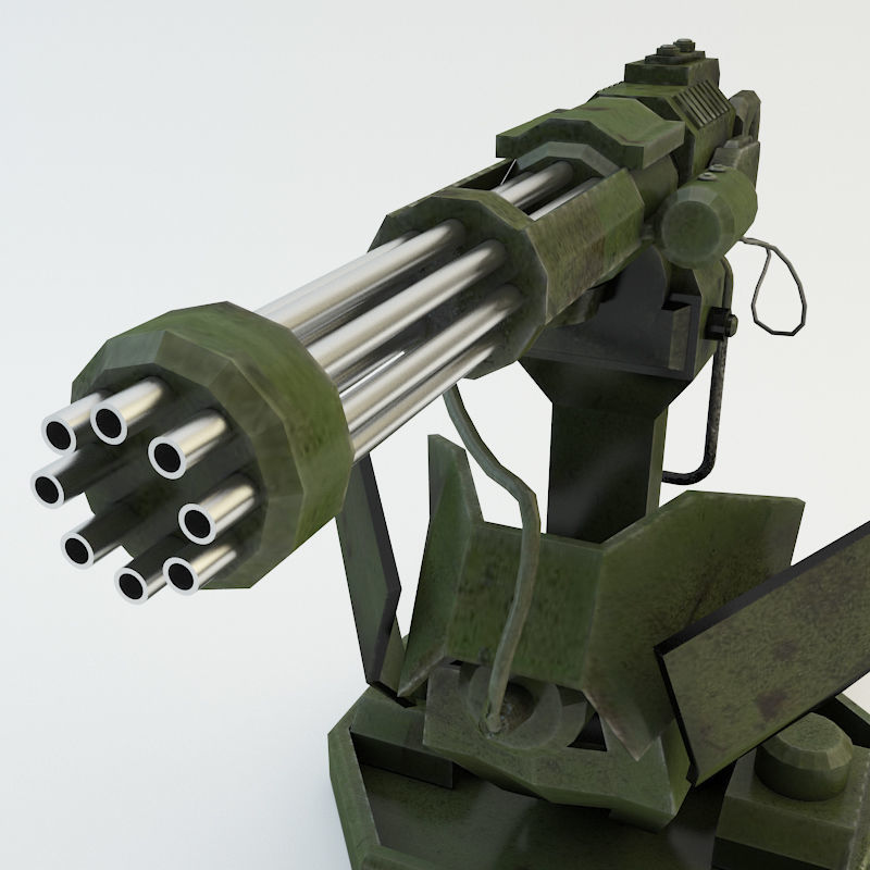 Machine Gun 1 Low-poly 3D model_7