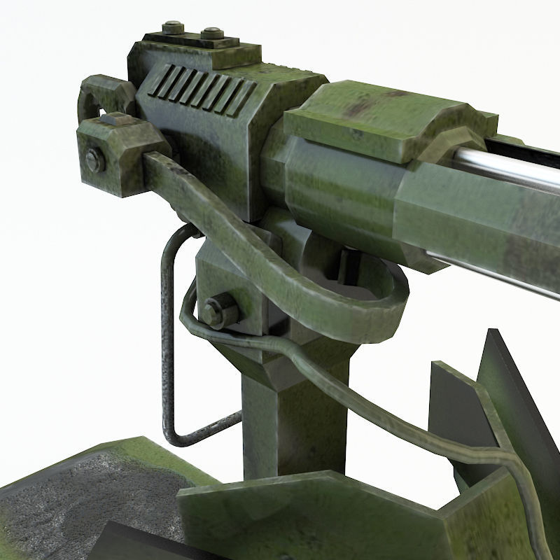 Machine Gun 1 Low-poly 3D model_5
