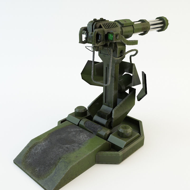 Machine Gun 1 Low-poly 3D model_4