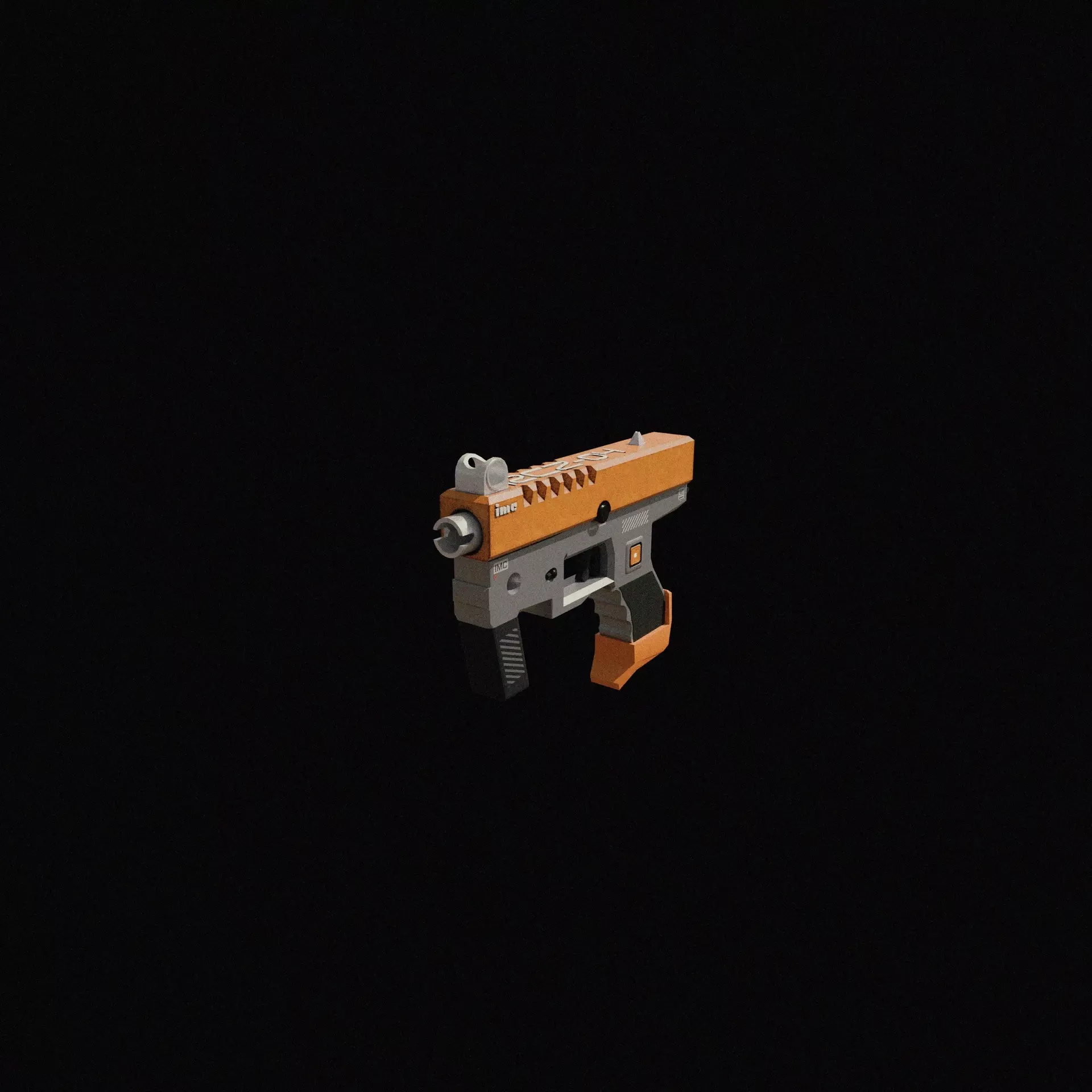 Futuristic Polymer SMG Pistol Game Ready 3D Model Low-poly 3D model