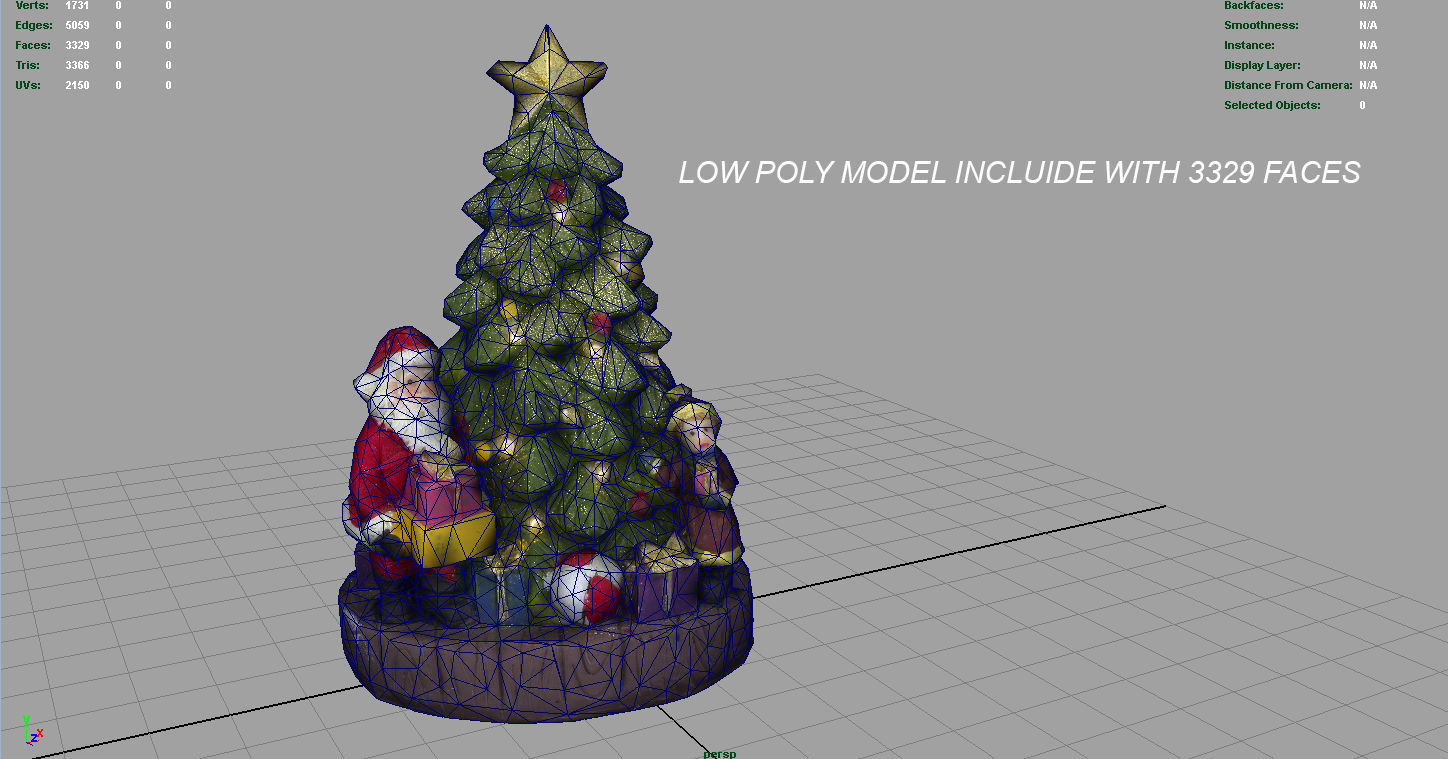 CHRISTMAS ORNAMENTS PACK Low-poly 3D model_16