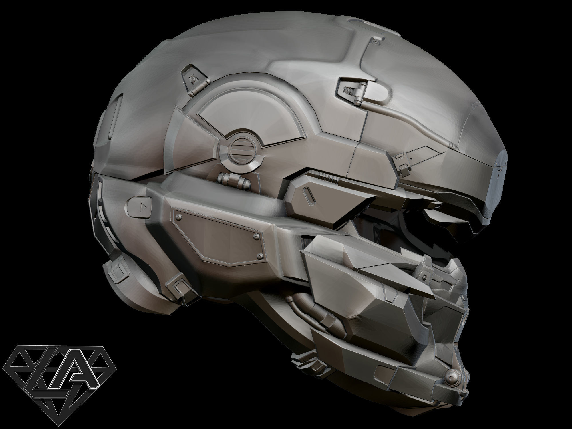 Halo locus helmet 3D print model_7
