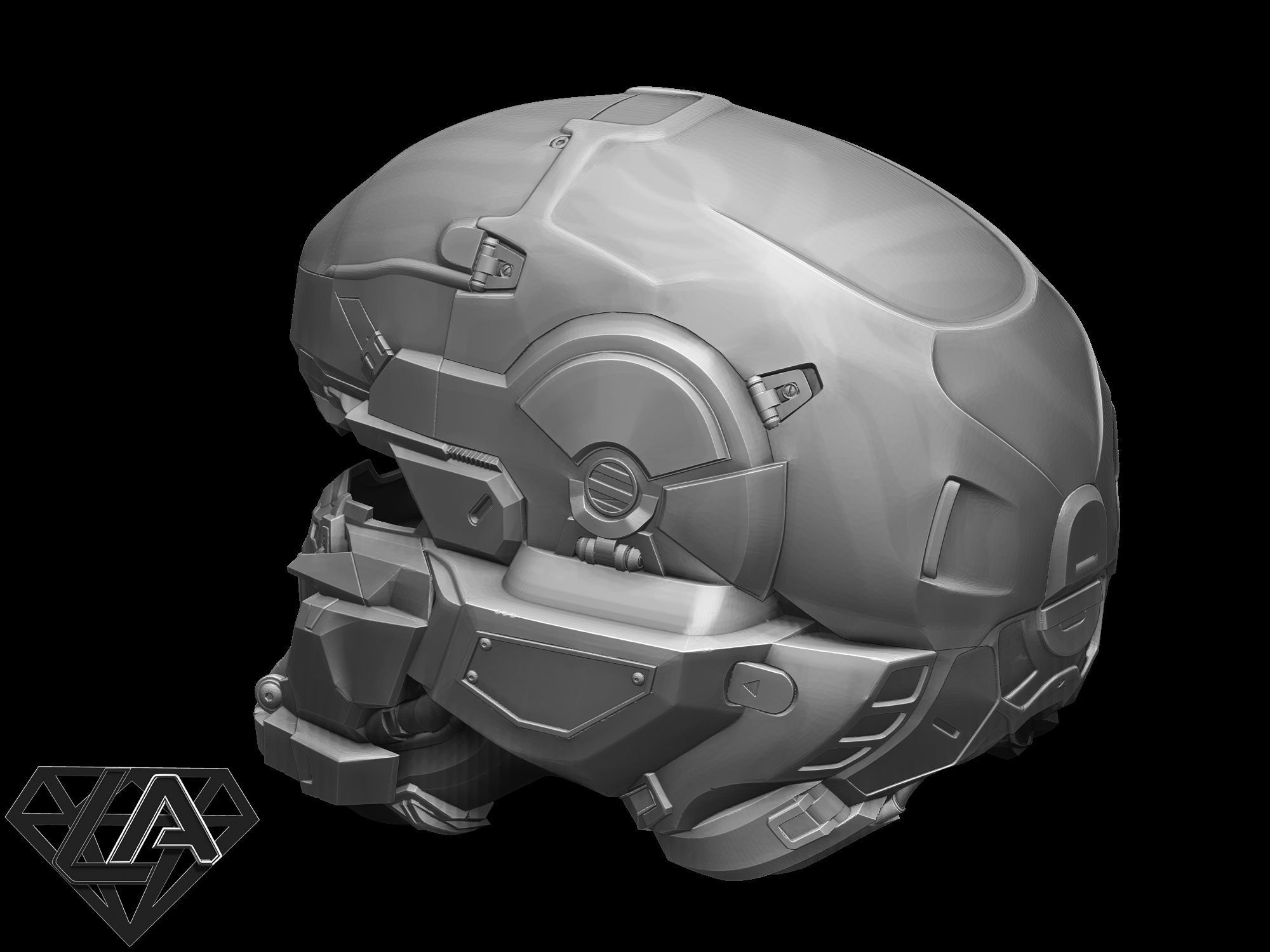 Halo locus helmet 3D print model_1