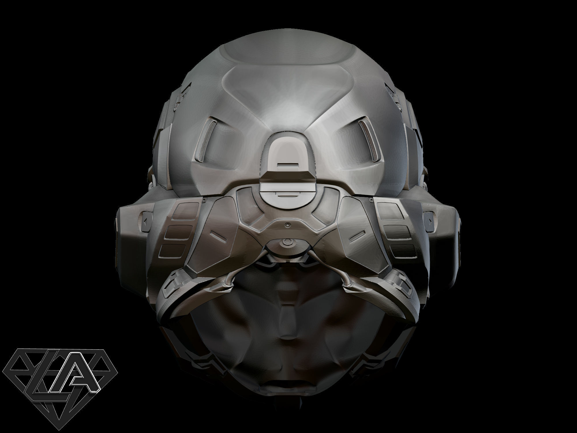 Halo locus helmet 3D print model_11
