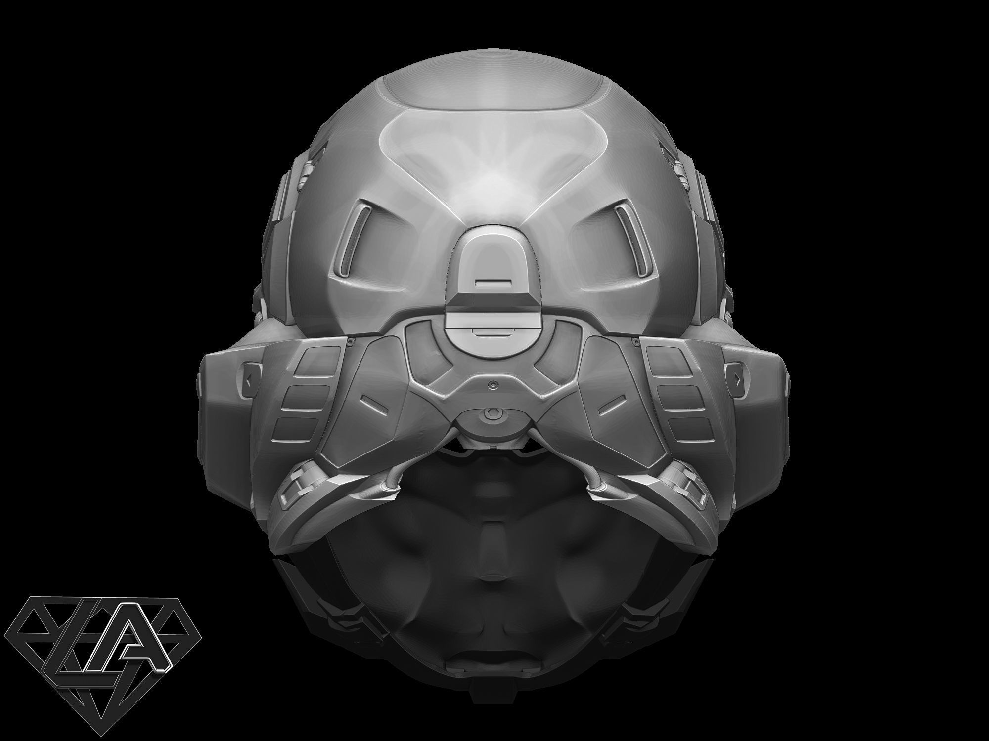 Halo locus helmet 3D print model_10
