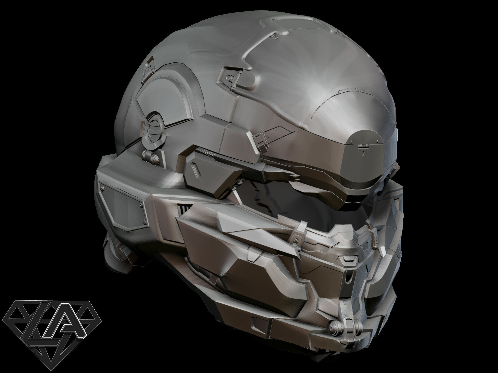 Halo locus helmet 3D print model_5