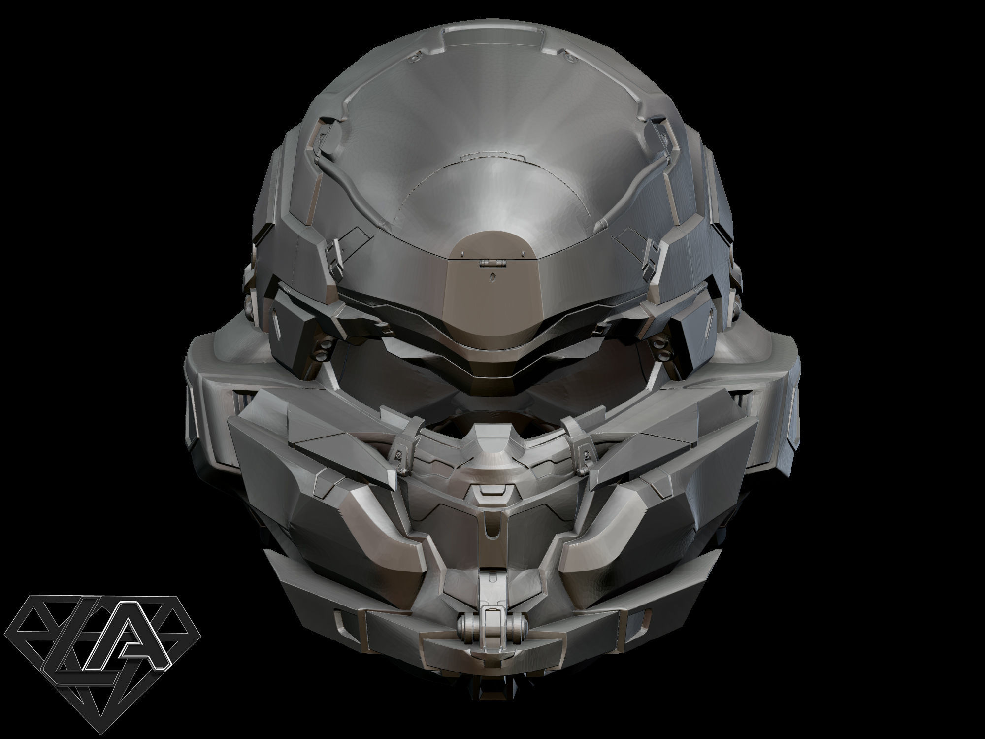Halo locus helmet 3D print model_3
