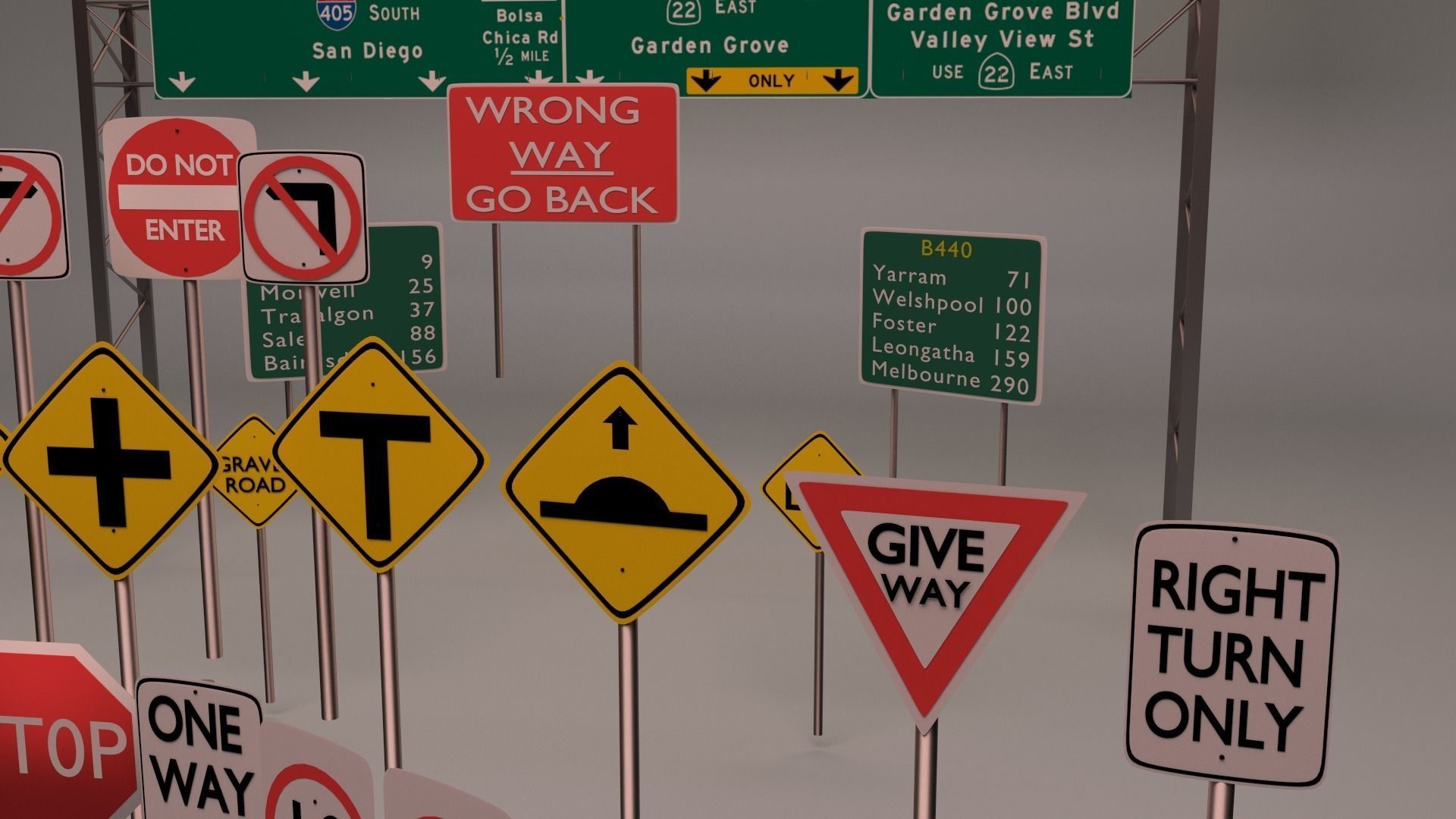 36 street sign Package 3D model_2