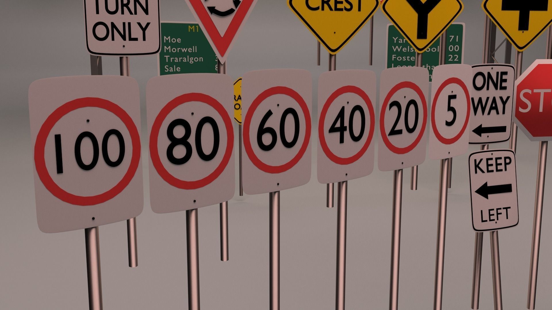 36 street sign Package 3D model_5