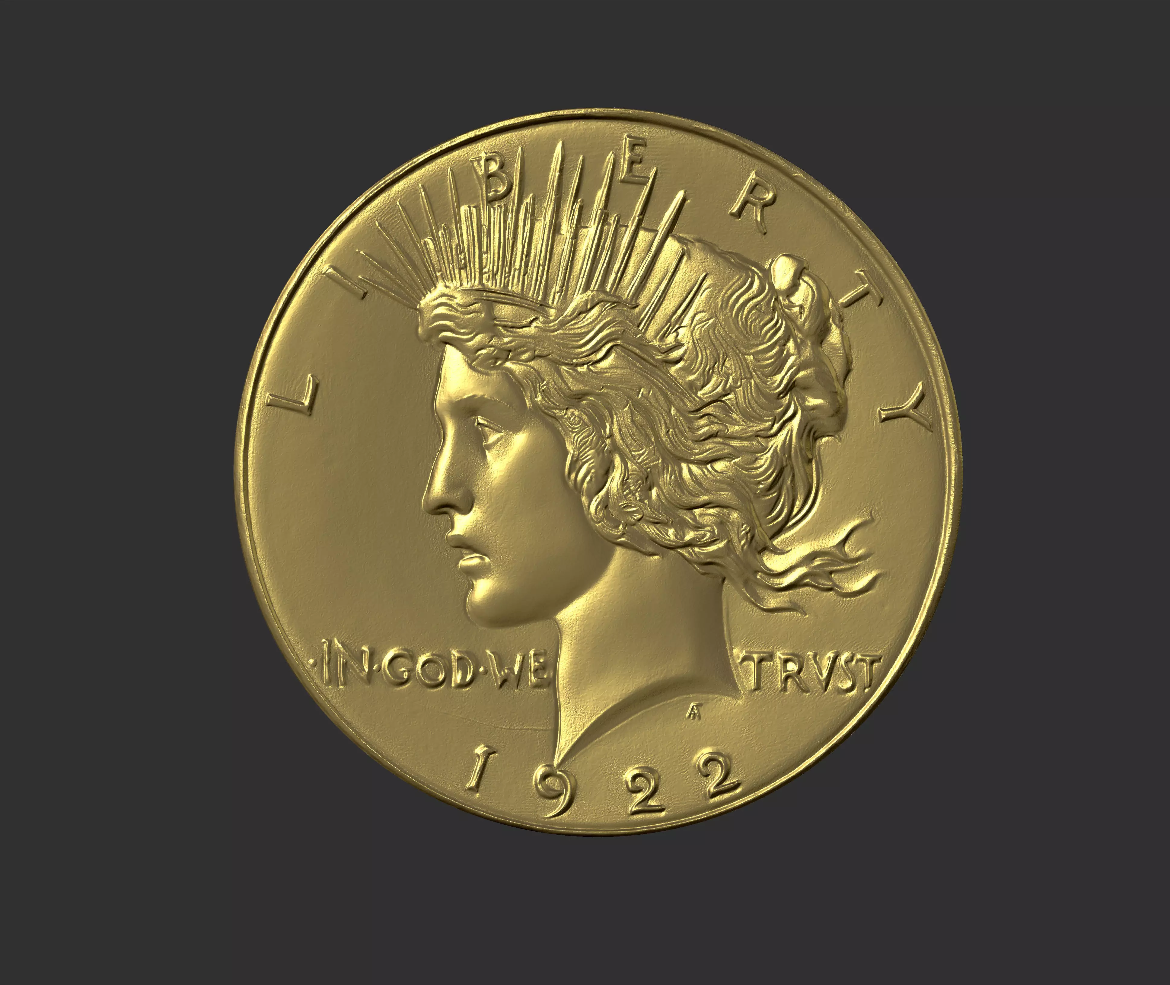 Liberty 1922 coin Free 3D print model