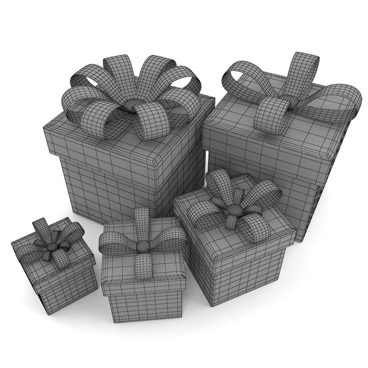 present boxes 3D model_3
