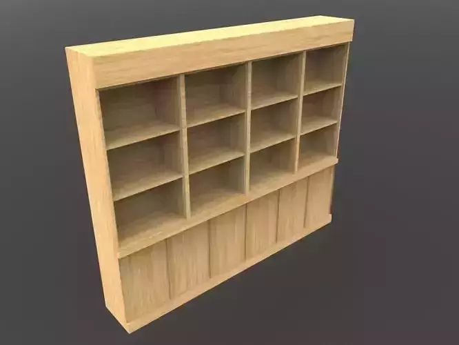Wooden bookshelf