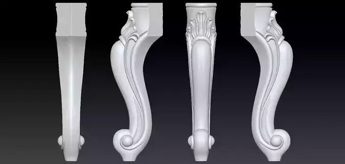 Furniture Legs 3d STL Model Relief for CNC set 001 3D print model
