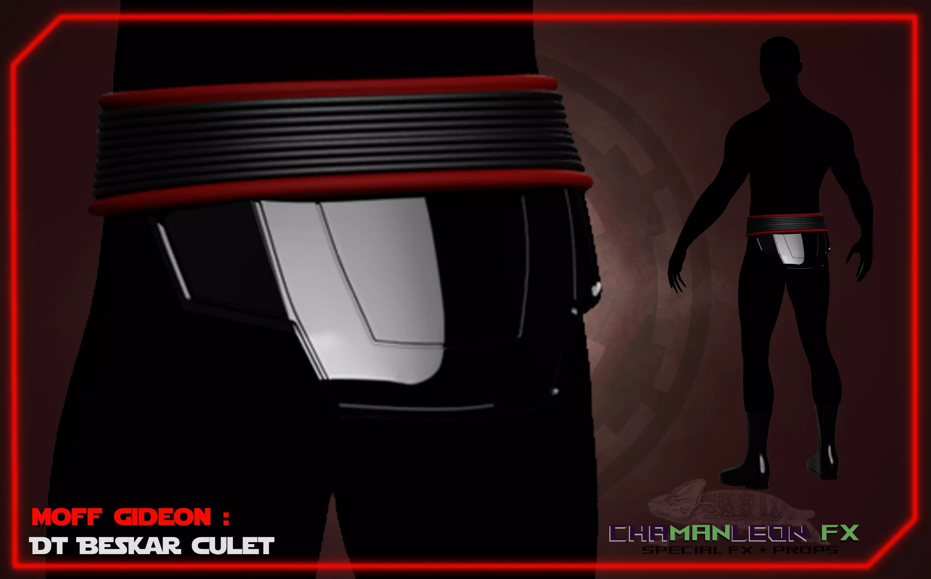 Moff Gideon Beskar DT Culet Mandalorian Armor Cosplay 3D print model