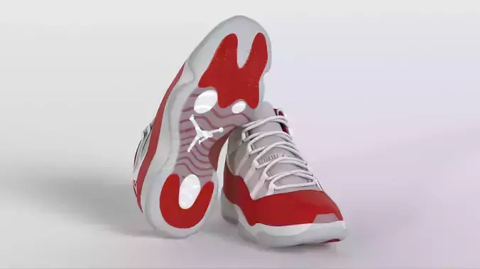 Jordan 11 Retro Cherry 2022 Low-poly 3D model 5