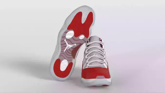 Jordan 11 Retro Cherry 2022 Low-poly 3D model 3