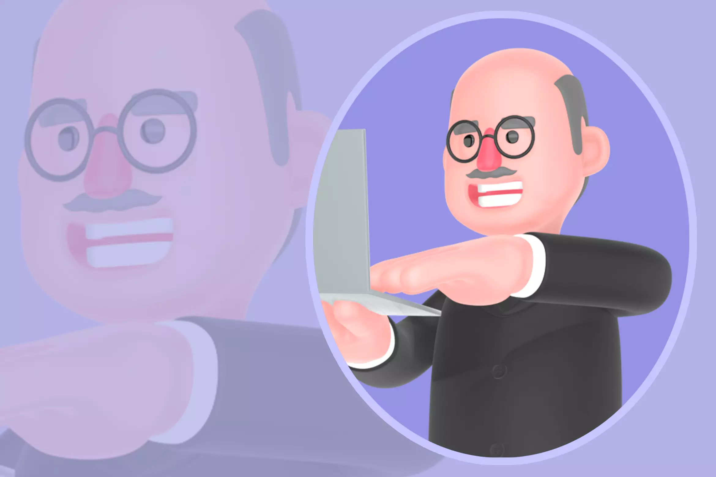 Stylized 3D Male Judge Character - Cartoon Frustrated Judge 3D model